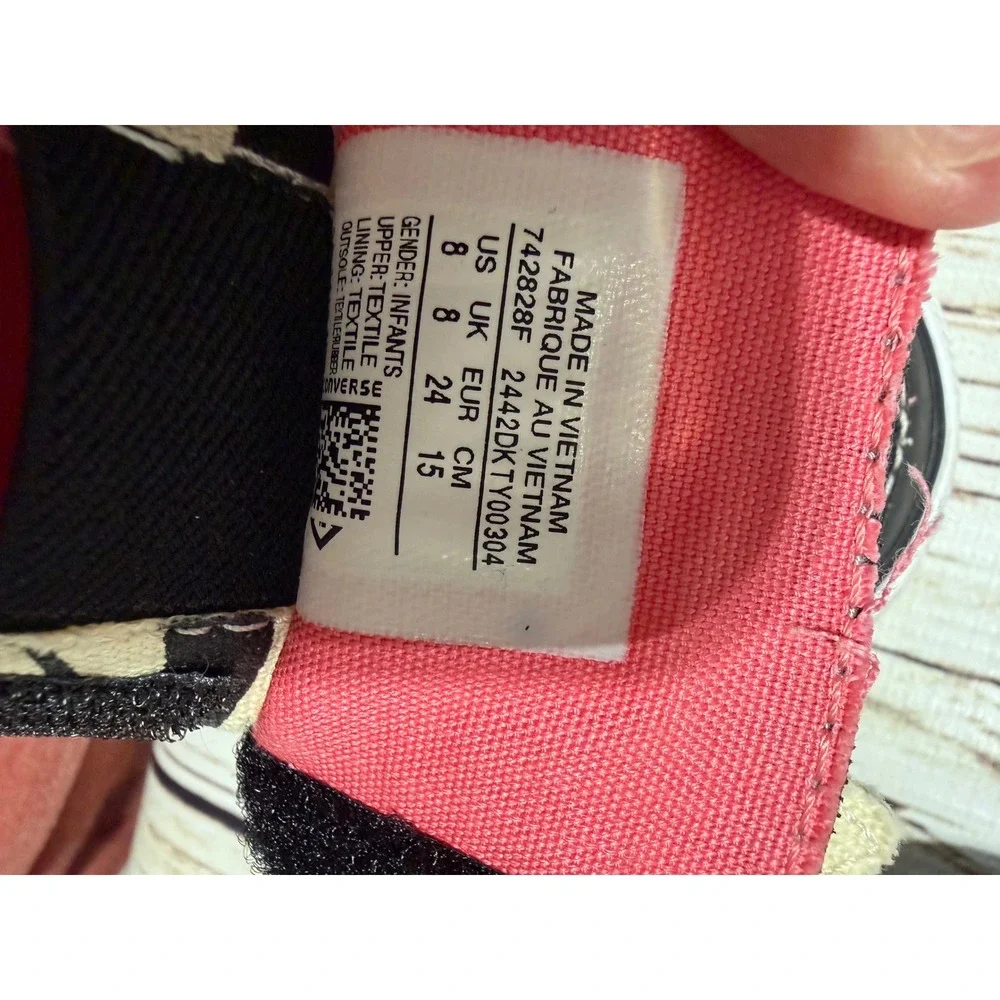 Converse Chuck Taylor All Star Zebra Slip On Toddler Shoes 742828F Black White 8